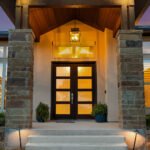 Lite fiberglass door double door modern
