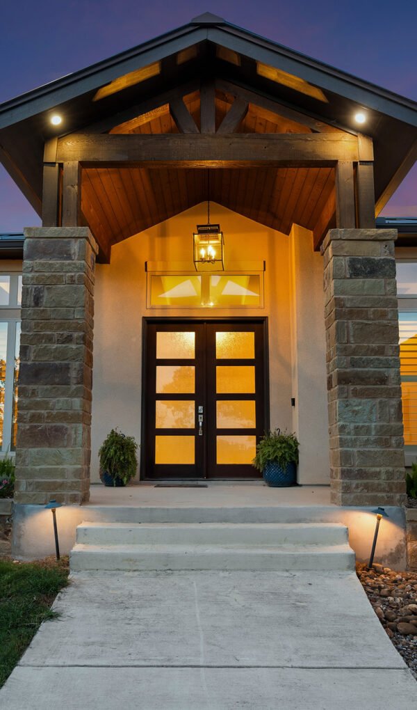 Lite fiberglass door double door modern