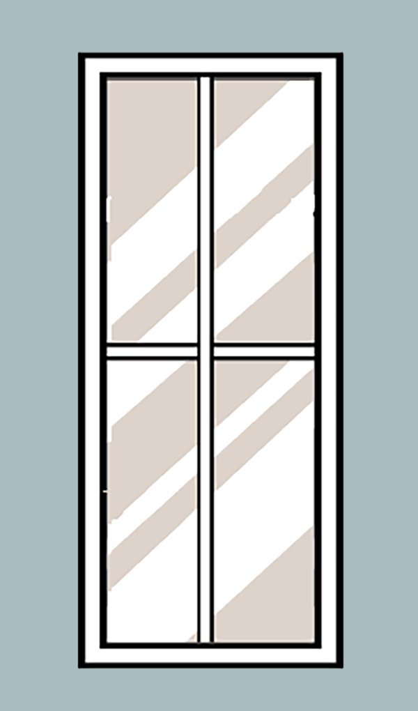 Flush Glazed Lite Cross Slim Profile