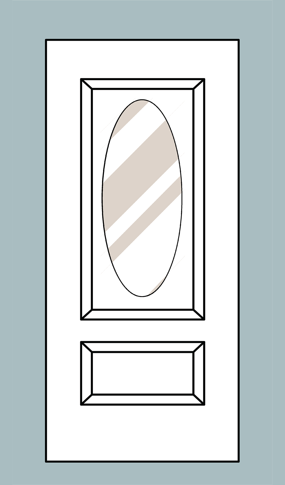 Flush Glazed Oval Panel