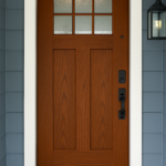 Lite Mahogany Textured Fiberglass Door