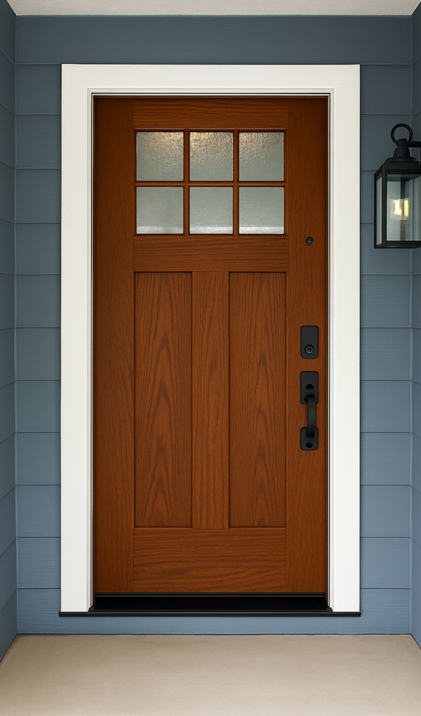 Lite Mahogany Textured Fiberglass Door