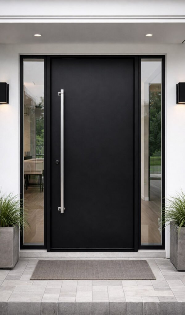 Flush door on a house