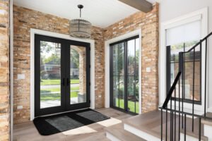 Home 37 French Door Black Fullview Flush Glazed Fiberglass Door