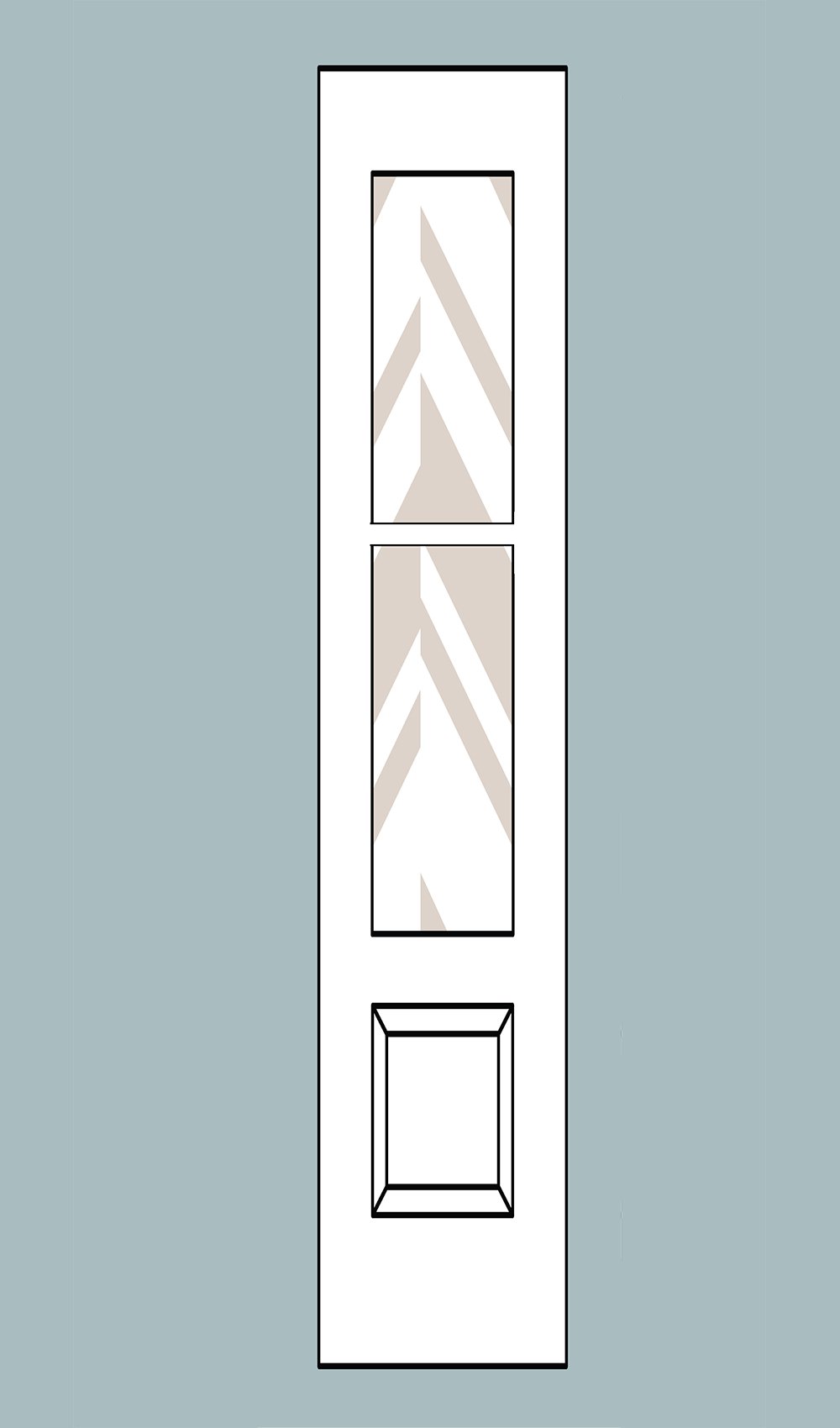 Mahogany Textured Lite Flush Glazed Lite Sidelite Raised Panel Fiberglass Door
