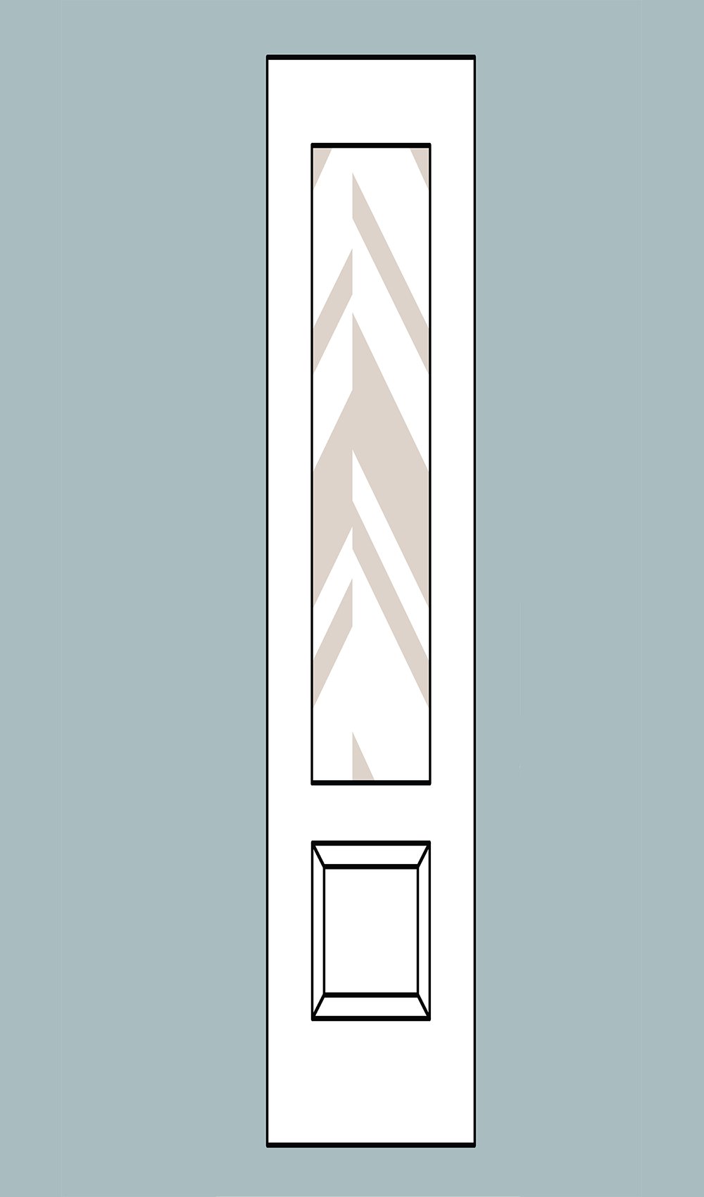 Mahogany Textured Lite Flush Glazed Sidelite Raised Panel Fiberglass Door