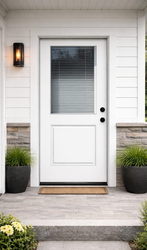 Minblind panel bottom raised panel on a house